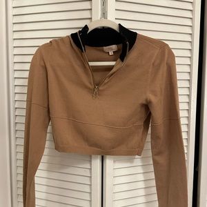 Camila Cohelo half zip crop sweater